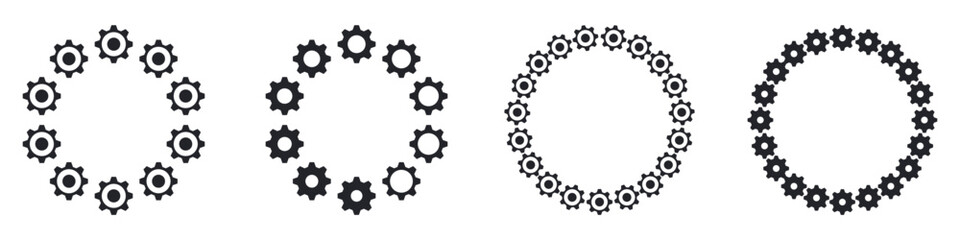 Gears circle frame.Cog wheel mechanism round border design