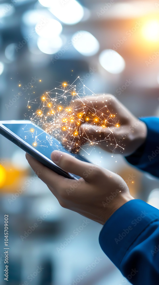 Poster exploring the intersection of technology and daily life the impact of mobile devices on communicatio