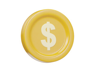 Dollar icon 3d render illustration