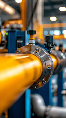 Industrial pipeline connection a close-up view of modern manufacturing infrastructure