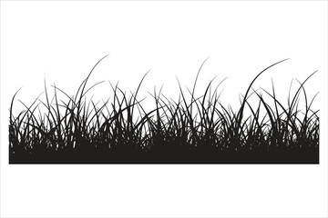 Natural Grass Silhouette Vector Graphic