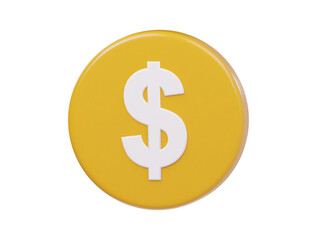 Dollar icon 3d render illustration