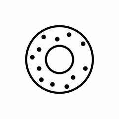 donut with sugar icon sign vector