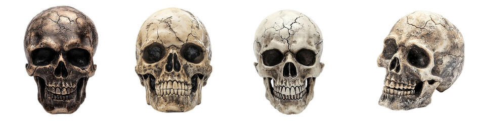 Realistic Halloween skull with detailed features
