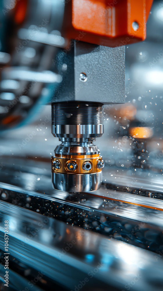 Poster precision engineering the intricate process of cnc machining in modern manufacturing
