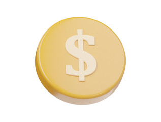 Dollar icon 3d render illustration