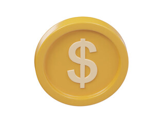 Dollar icon 3d render illustration
