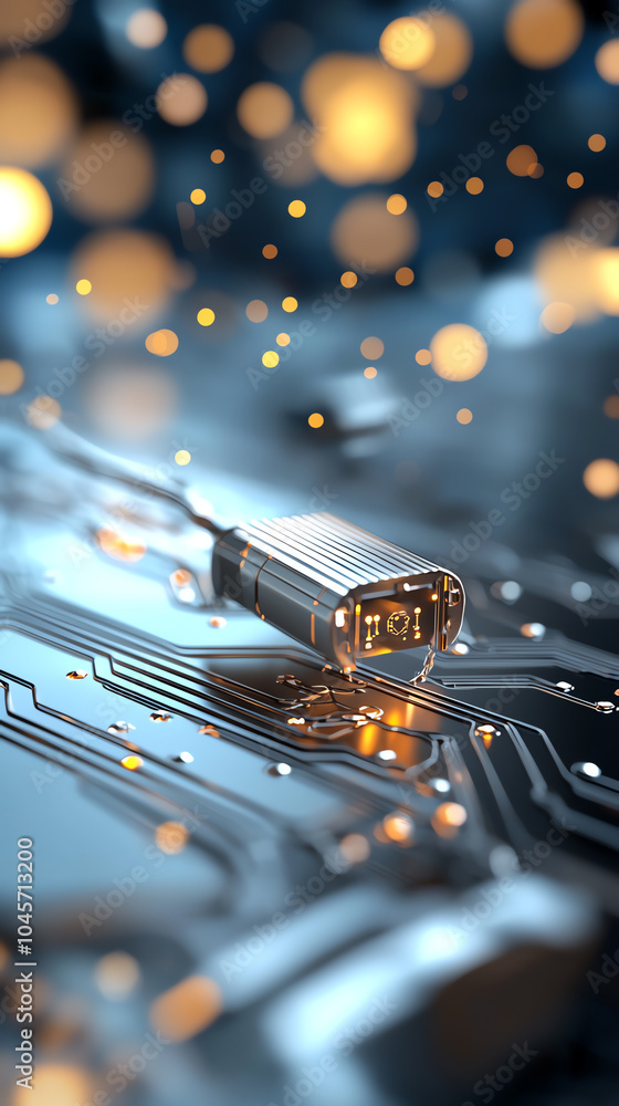 Poster exploring the fusion of technology and design a glimpse into modern circuitry and ambient light effe