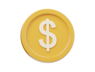 Dollar icon 3d render illustration