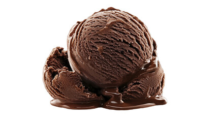 Fototapeta premium Front view of luxurious dark chocolate ice cream on a transparent background.