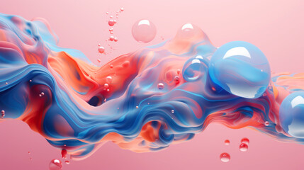 generated illustration, colored energies, multicolored liquid, background