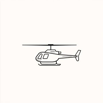 recommend clip art: Simple line drawing of a helicopter.