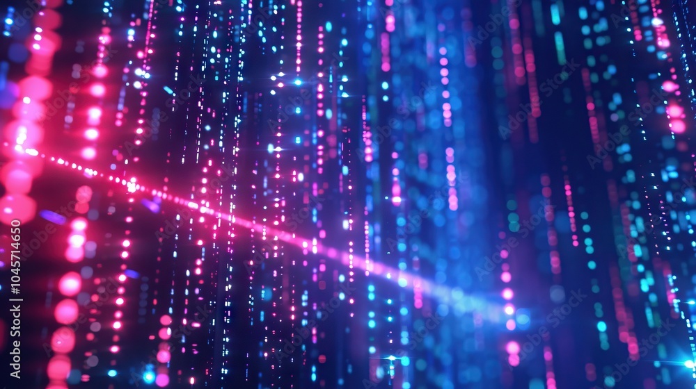 Poster binary code abstract technology. wallpaper of binay data falling