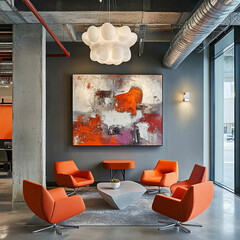 Stylish Office Lounge with Modern Decor 