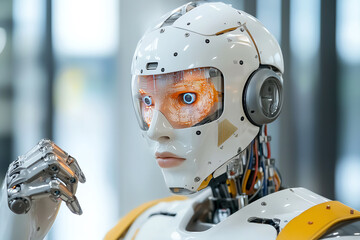 Fototapeta premium Exploring the future of robotics a close-up on human-like technology