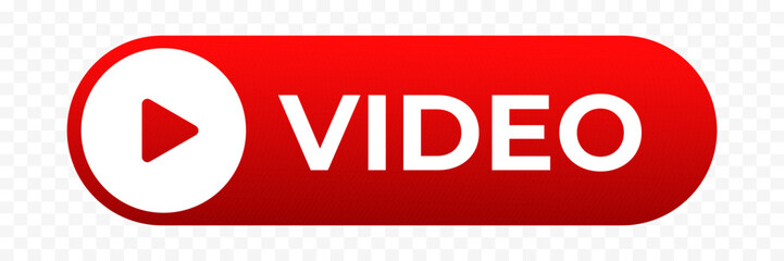 Minimalist red play video button symbol. Red play button design.