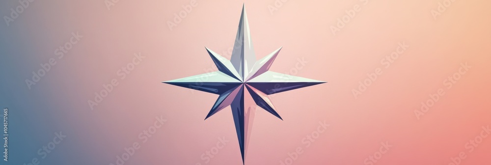 Aufkleber A distinct compass rose is displayed, featuring clean lines and an elegant central point, set against a calming gradient backdrop. Generative AI