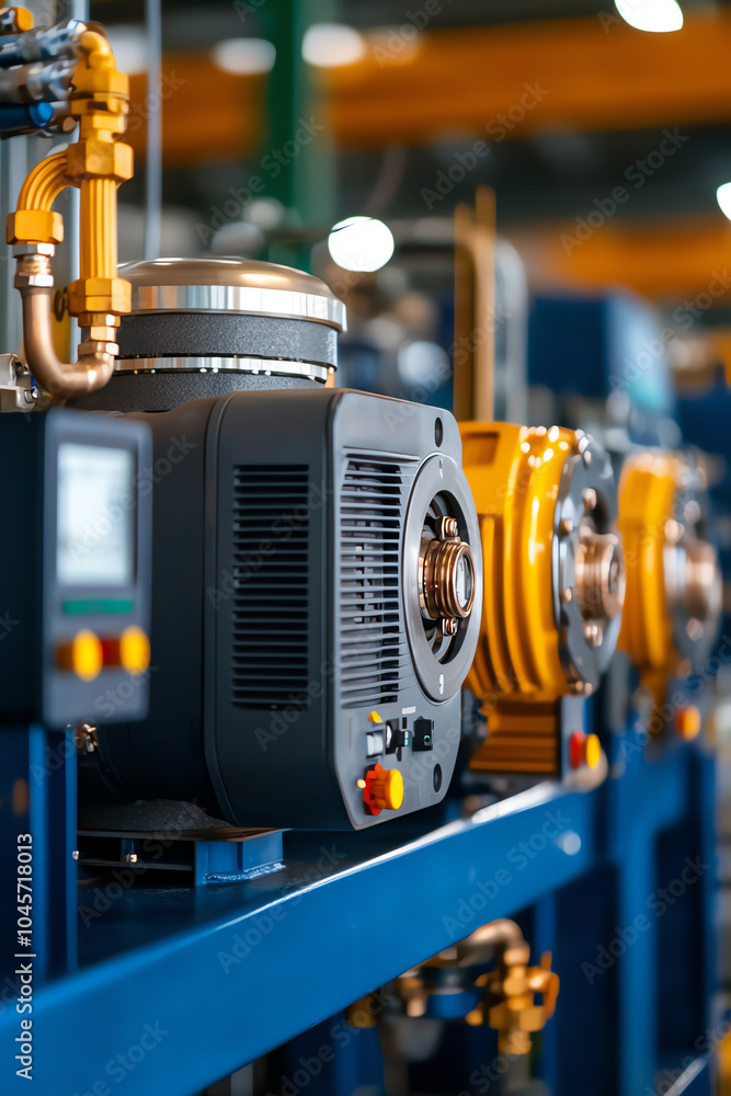 Poster exploring advanced machinery a close-up on precision engineering components in modern industrial set