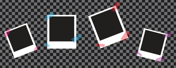 set of Realistic polaroid photo template. Empty photo frame mock up .vector eps10