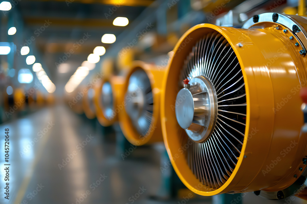 Poster exploring advanced engineering the role of turbofan engines in modern industrial applications