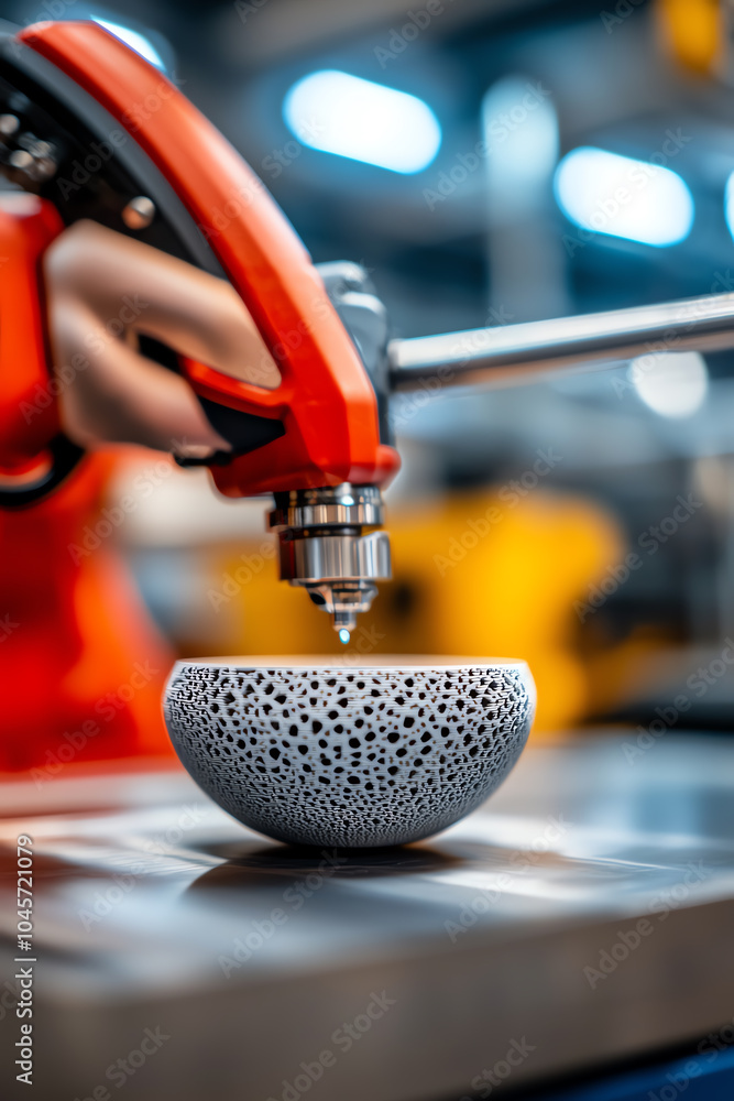 Aufkleber innovative 3d printing technology creates intricate decorative bowls with unique patterns and precis