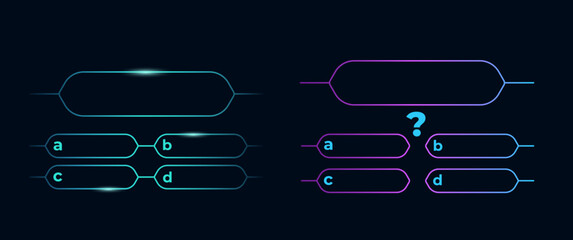 Question frame for quiz game in colorful style with gradient. Logical test template. © Богдан Скрипник