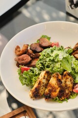Salad with Potatoes and Meat