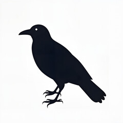 Black Crow Silhouette in Minimalist Style Used for Graphic Design