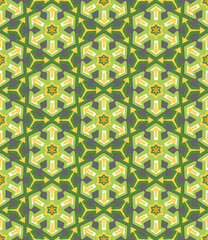 Radiating, hexagonal Arrows, Vector Seamless Repeating Pattern Tile Design