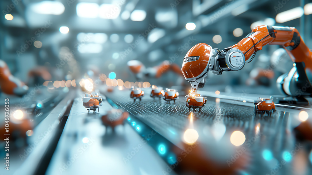 Poster innovative robotics in modern industry the future of automation and efficiency on production lines