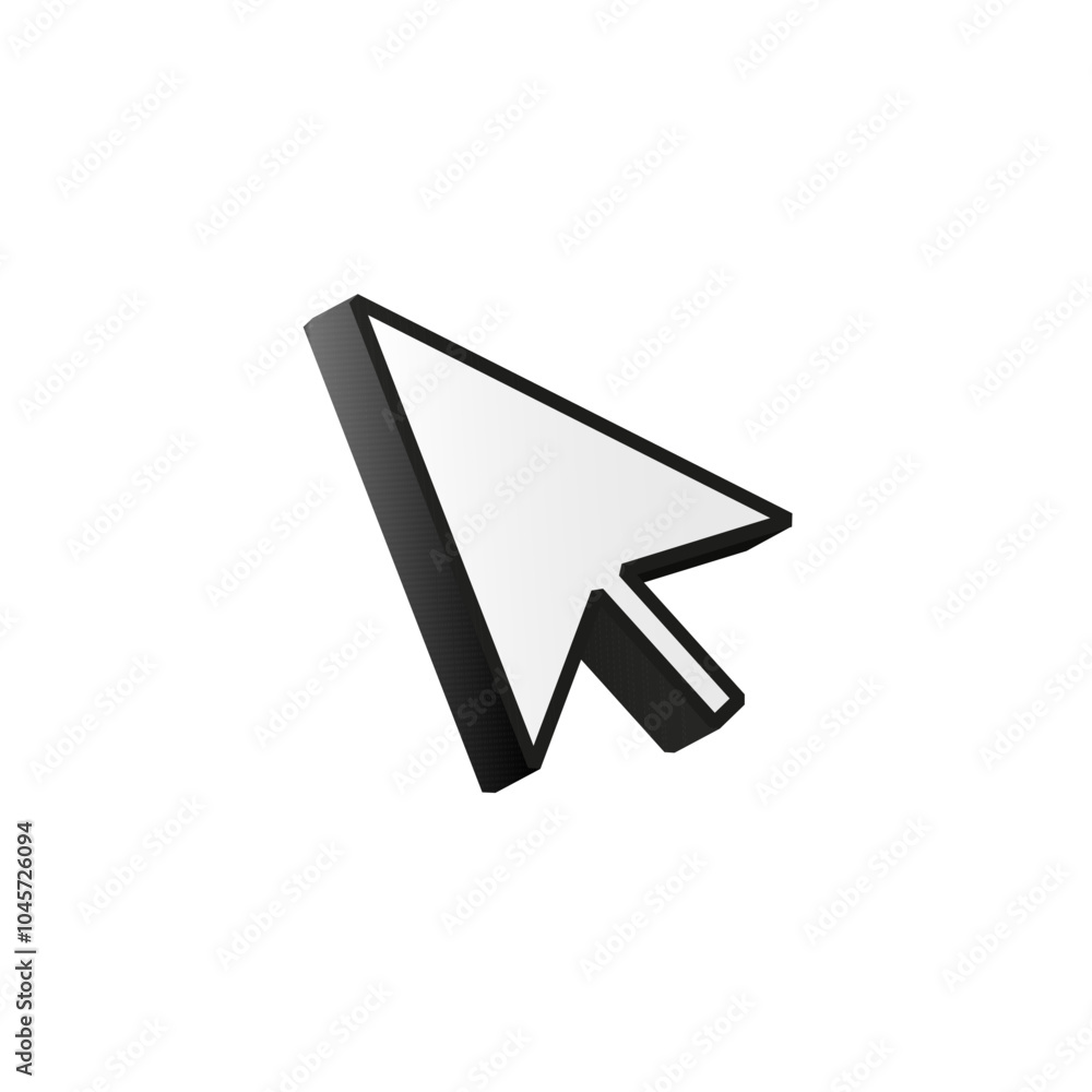 Poster white cursor for computer. minimalistic arrow icon for desktop.