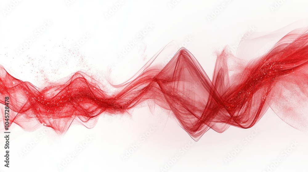 Poster abstract red electric currents streaking across a white canvas, representing energy flow and dynamic
