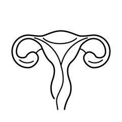 Logo of female organs and uterus for women's clinic. Flat vector illustration