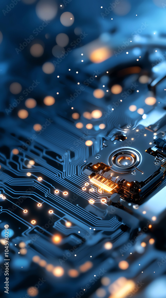 Poster exploring the intricacies of technology a close-up look at circuitry and digital innovation