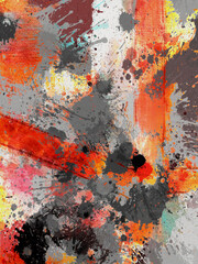 abstract grunge colorful background. with paint splatch and hard brushes stroke