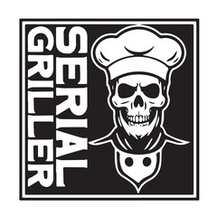 serial griller logo inspirational positive quotes, motivational, typography, lettering design