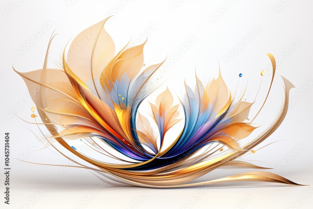 Poster bright and intricate isolated fractal patterns on white background evoking a sense of infinity. back