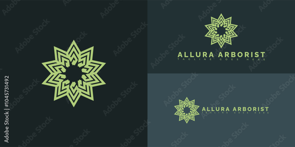 Aufkleber modern initial spiral vector letter a or aa logo in green color isolated on multiple background colo