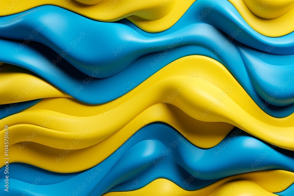 Aufkleber contrasting wavy lines in business colors create depth and texture in a colorful duo design