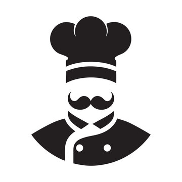 Shef cooking man icon silhouette vector illustration