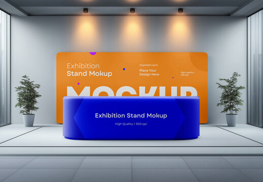 Realistic Exhibition Stand and Booth Mockup &ndash; AI-Generated Design for Trade Shows, Branding Displays, and Professional Events