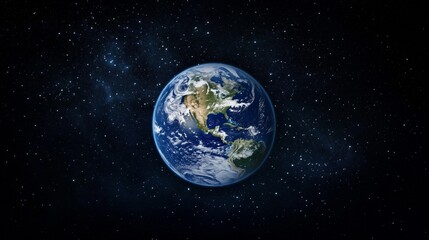 Fototapeta premium View of planet Earth from outer space with stars in the background