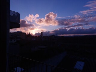 Sunset in Spanish city