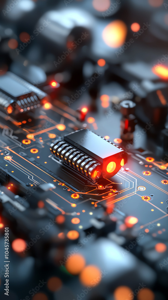 Poster exploring the intricate world of circuitry a close-up on modern technology and innovation