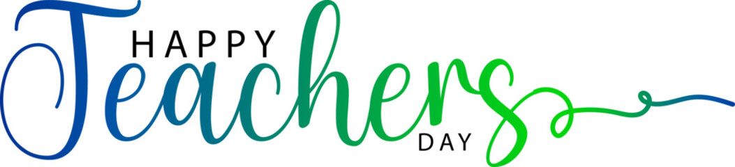 happy teachers day text, Happy Teacher's Day message on a wall above a bookshelf filled with book, gradient color text