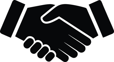 Handshake Icon, Handshake Silhouette Vector, Business Agreement Handshake Vector