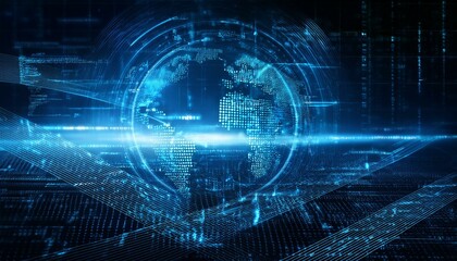 Obraz premium Global Network Data Sphere 