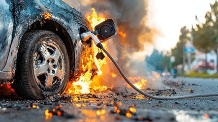 Graphical representation highlighting the differences in the spread and behavior of electric vehicle fires compared to traditional gasoline powered vehicle fires