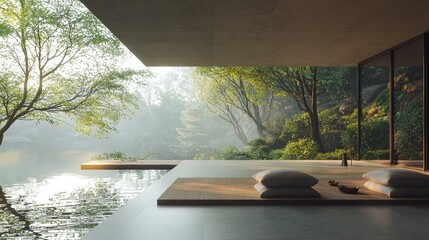 Modern Zen Architecture with Pool  Patio  and Nature Views