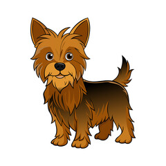 Australian Terrier vector illustration isolated on white background in cartoon style.